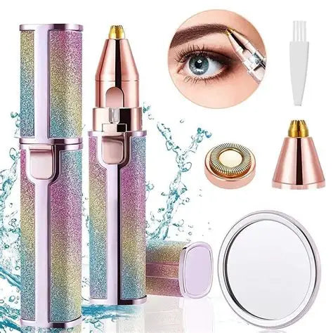 2 in 1 Rechargeable Eyebrow Trimmer & Facial Hair Remover