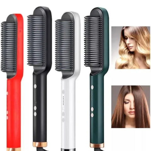 2 in 1 Electric Hair Straightener Curler Heating Comb