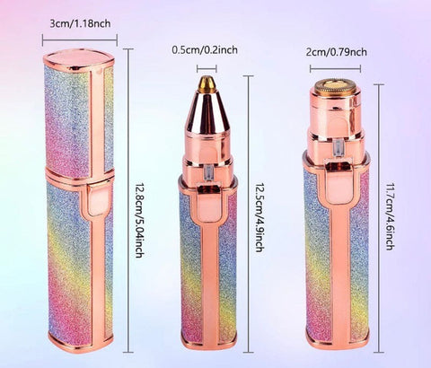 2 in 1 Rechargeable Eyebrow Trimmer & Facial Hair Remover